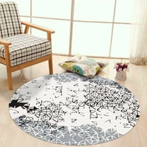 Teppich Homes Handmade 5x5 Area Rug - Soft White Tufted Wool Carpet for Hallway and Living Room Décor