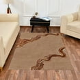 thumbnail image 1 of Teppich Homes Handmade Geometric Pattern Area Rug 5x7 - Brown Tufted Wool Carpet for Living Room And Bedroom, 1 of 7