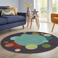 thumbnail image 1 of Teppich Homes Round Wool Rug 8x8 - Geometric Pattern Tufted Carpet for Hallway And Living Room Area, 1 of 7