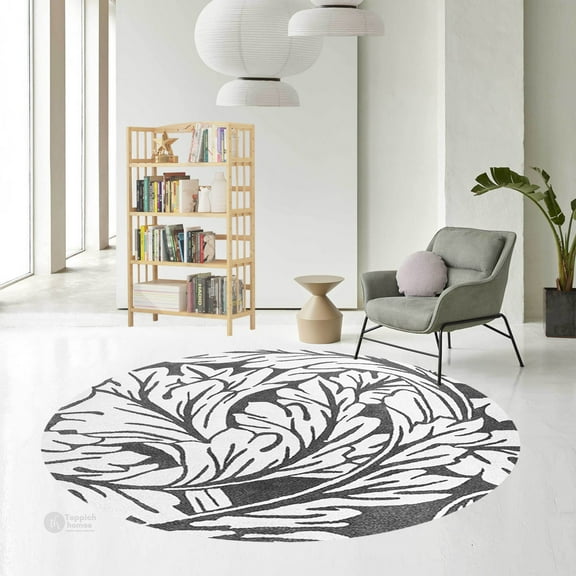 Teppich Homes Handmade Rug 5x5 Tufted Wool Carpet - Soft Grey Area Rug for Living Room, Bedroom, and Home Decor