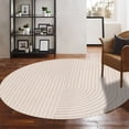 thumbnail image 1 of Teppich Homes Soft Cream Geometric Wool Round Rug 9x9 - Tufted Area Carpet for Hallway And Living Room, 1 of 6