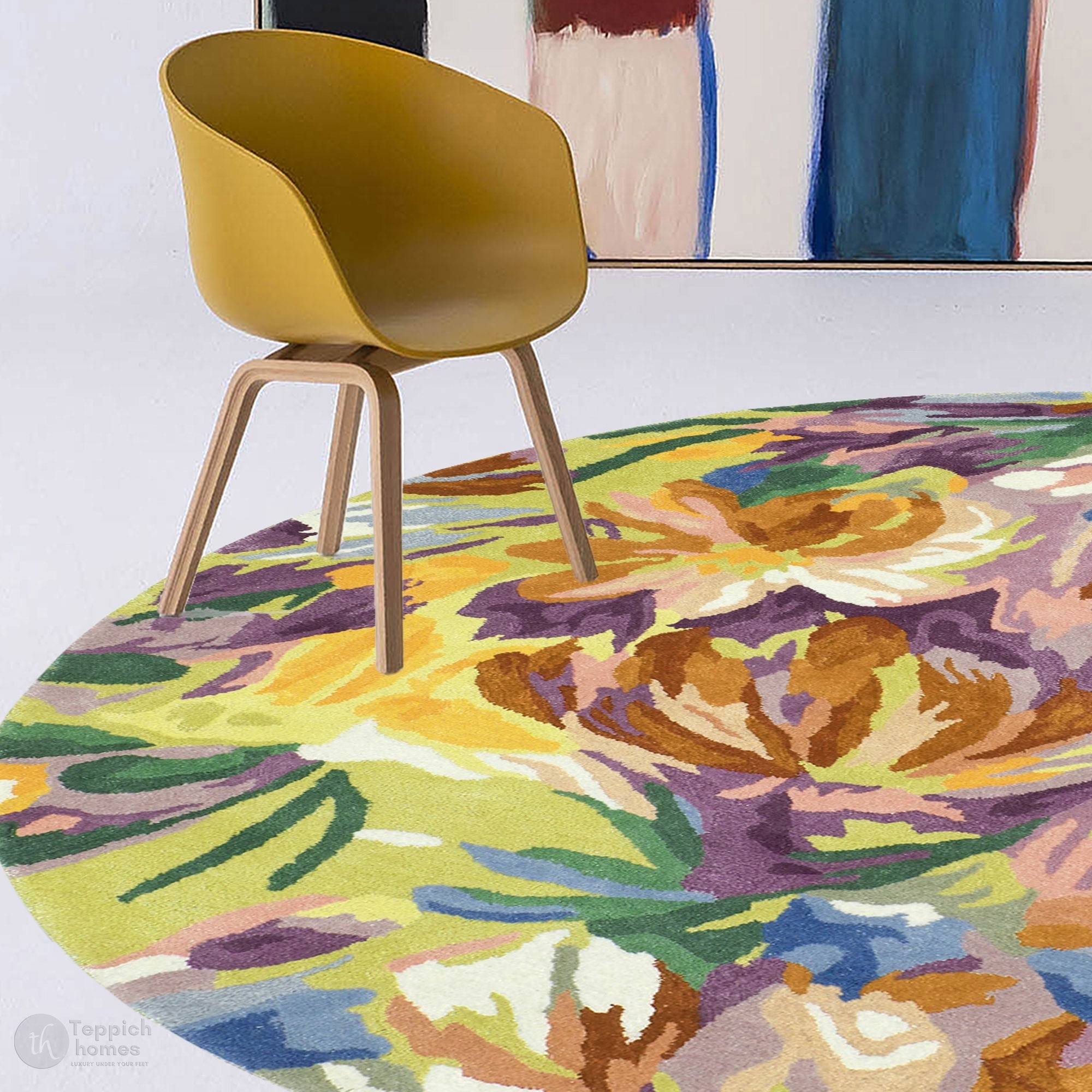 Teppich Homes Tufted 14x14 Wool Carpet Area Rug - Handmade Soft Rug for ...