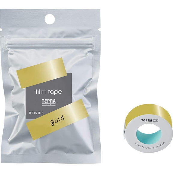 Tepra Lite Film Tape, Tape Width 0.59 from KINGJIM (Gold)