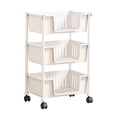 thumbnail image 1 of Tepsmf 3 Tier Movable Plastic Storage Rack Large Capacity Layered Storage Rack With Wheels Living Room/bedroom/bathroom/kitchen Item Storage Rack, 1 of 6