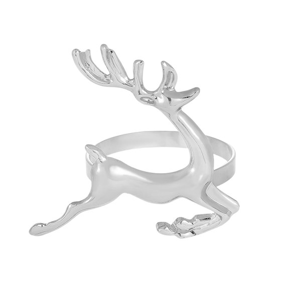 Tepsmf 4 Styles Christmas Metal Napkin Rings Reindeer Xmas Tree Wreath Rhinestone Napkin Holders Gold Holiday Table Decor for Dinner Party