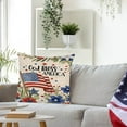 thumbnail image 1 of Tepsmf 4th of July Patriotic Throw Pillow Cover, 18 x 18 Inch Independence Day Memorial Day America Flag Stars Decor Cushion Case for Sofa Couch Bed Cartoons, 1 of 5