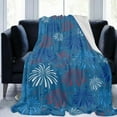 thumbnail image 1 of Tepsmf 4th of July Throw Blanket Firework Blankets and Throws, Freedom America Blanket for Couch Bed Sofa, Soft Cozy Flannel Fleece Blanket for Independence Day Memorial Day All Season 39x59 IN, 1 of 8