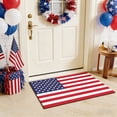 thumbnail image 1 of Tepsmf American Flag Area Rug 23.6x15.7, United States Rug USA Federations Stars Carpet, Geometric Stripes Non Slip Blue White and Red Decorative Rug for Bedroom, 1 of 8