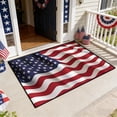 thumbnail image 1 of Tepsmf American Flag Area Rug 23.6x15.7, United States Rug USA Federations Stars Carpet, Geometric Stripes Non Slip Blue White and Red Decorative Rug for Bedroom, 1 of 7