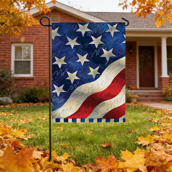 Tepsmf American Garden Flags for Outside Small Patriotic USA Double Sided Yard Flags 4th of July Independence Day Outdoor Decor