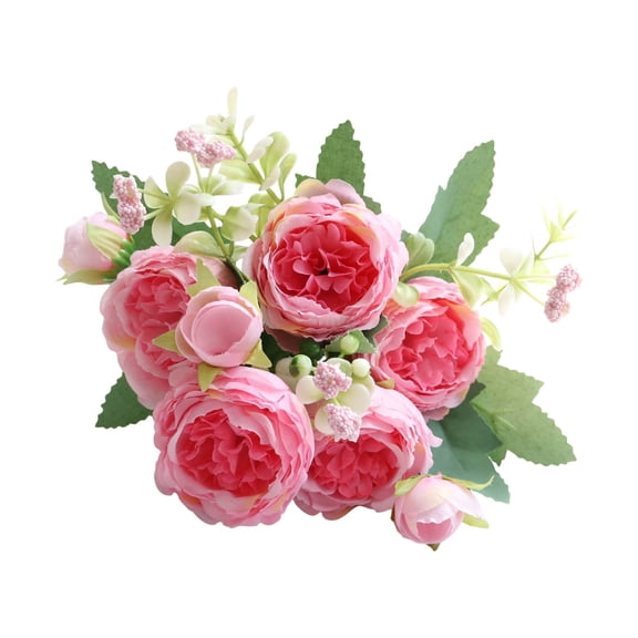 Tepsmf Artificial Flowers, Small Silk Flowers for Home Decor Indoor Fake Bouquet Faux Floral Arrangements Dining Table Centerpieces for Kitchen Party Decor