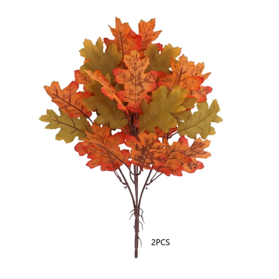 Tepsmf Artificial Maple Leaf Bouquet 2Pcs Halloween Thanksgiving Decor Fall Photography Props Floral Pick