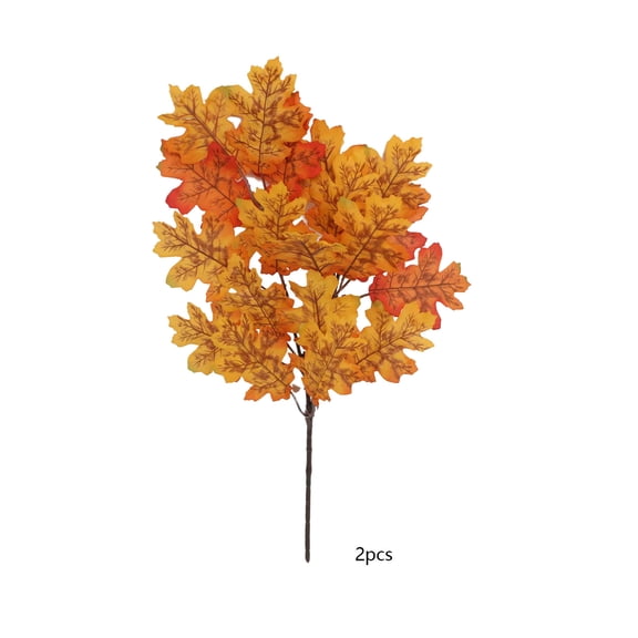Tepsmf Artificial Maple Leaf Bouquet 2Pcs Halloween Thanksgiving Decor Fall Photography Props Floral Pick