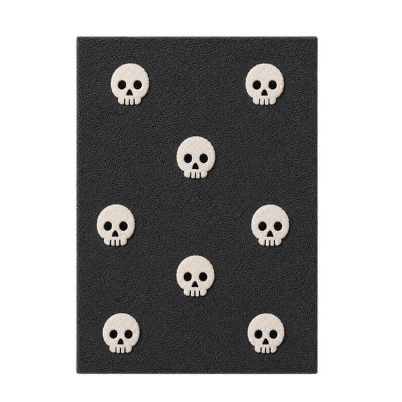 Tepsmf Bathroom Rugs with White Skull, Cute Bath Mat for Halloween and Thanksgiving, Soft Non Slip Farmhouse Mats Funny Indoor Rug For Bathroom Front Porch Patio Home Entrance Decor
