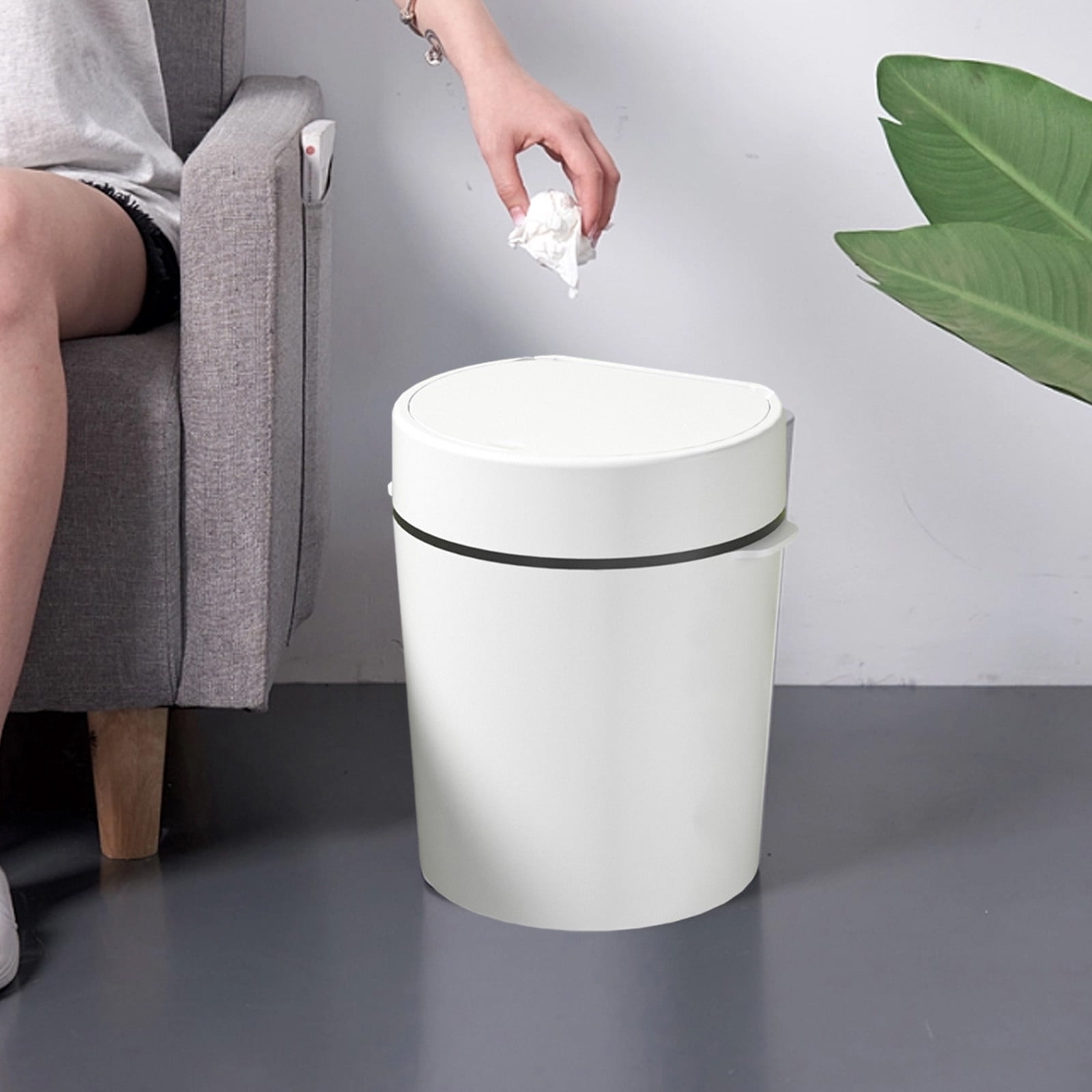 Tepsmf Bathroom Small Trash Can with Lid,Slim Garbage Bin Wastebasket