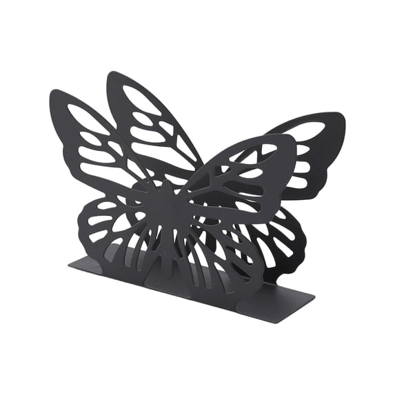 Tepsmf Black Butterfly Design Napkin Holder Iron Hollow Metal Tissue Shelf Table Metal Standing Napkin Dispenser for Kitchen Dining Room Coffee Bar