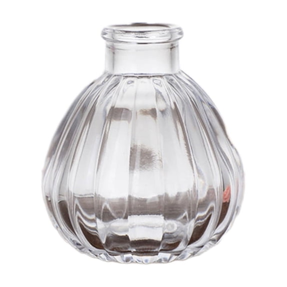 Tepsmf Clear Glass Vase Small, Decorative Flower Vase for Home Decor Table Centerpiece Living Room Bedroom Office Floral Arrangement Bud Display