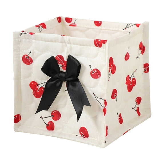 Tepsmf Cosmetic Storage Basket Desktop Item Organizer Small Storage Bag Box Square 6 IN 1 PC