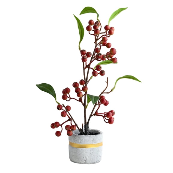 Tepsmf Faux Berry Stems Realistic Red Raspberry Berries Flowers Faux Berry Picks Artificial Flowers Branches for Indoor Home Decor Vase Independence Day Farmhouse Christmas DIY Mantel Harvest