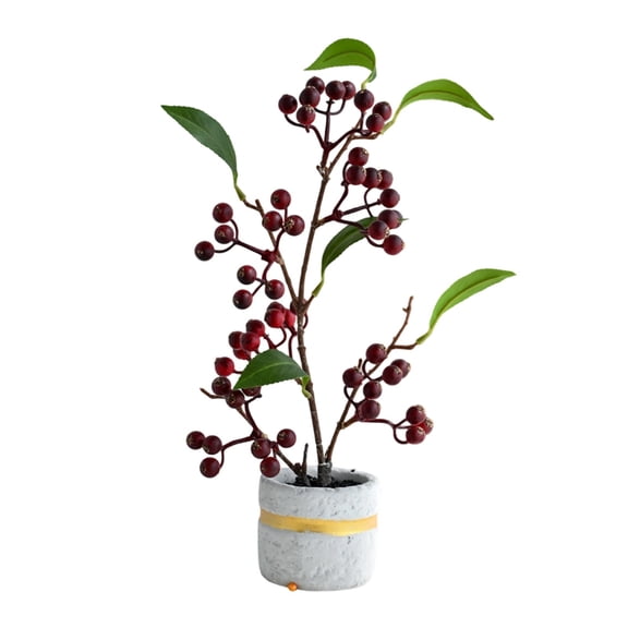 Tepsmf Faux Berry Stems Realistic Red Raspberry Berries Flowers Faux Berry Picks Artificial Flowers Branches for Indoor Home Decor Vase Independence Day Farmhouse Christmas DIY Mantel Harvest