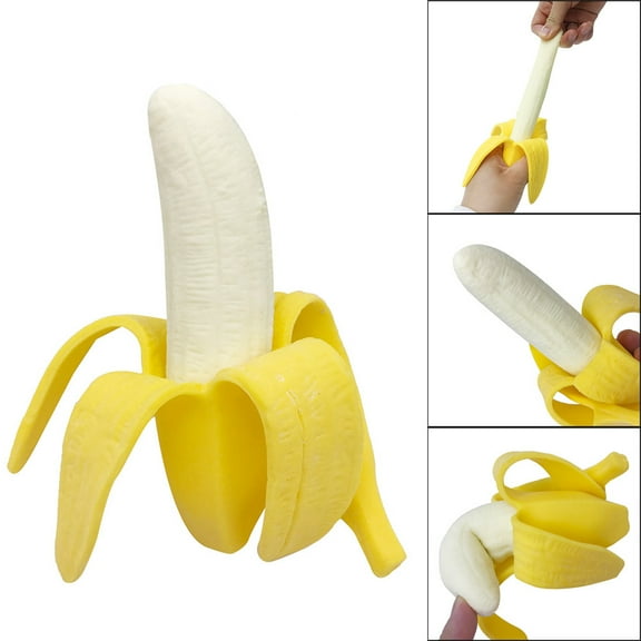 Tepsmf Fidget Toys, Simulation Jumbo Banana Squeeze Healing Fun Kawaii Toy Stress Reliever Toy Baby Essentials Fidget Toysyellow