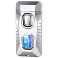 Tepsmf Flame Lighter With 5 Flints Blue Visible Compartment Windproof