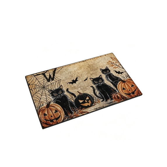 Tepsmf Halloween Pumpkin Ghost Decorative Floor Mat Spooky Welcome Doormat for Front Door Indoor Entryway Porch Fall Holiday House Decor
