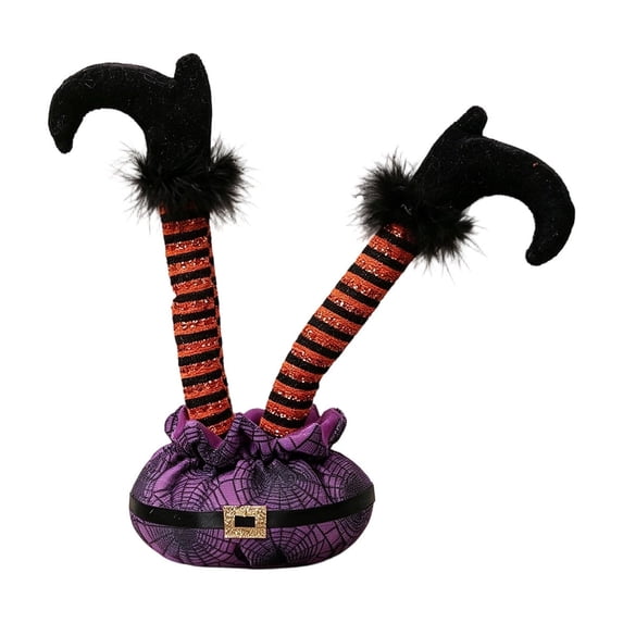 Tepsmf Halloween Witch Legs Tabletop Decor Inverted Legs Centerpiece Spooky Witch Feet Prop for Party Scene Decoration and Home Display