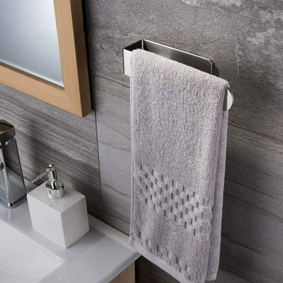 Tepsmf Hand Towel Holder - Hand Towel Bar Self Adhesive Bathroom Towel Bar Stick On Wall Stainless Steel Brushed
