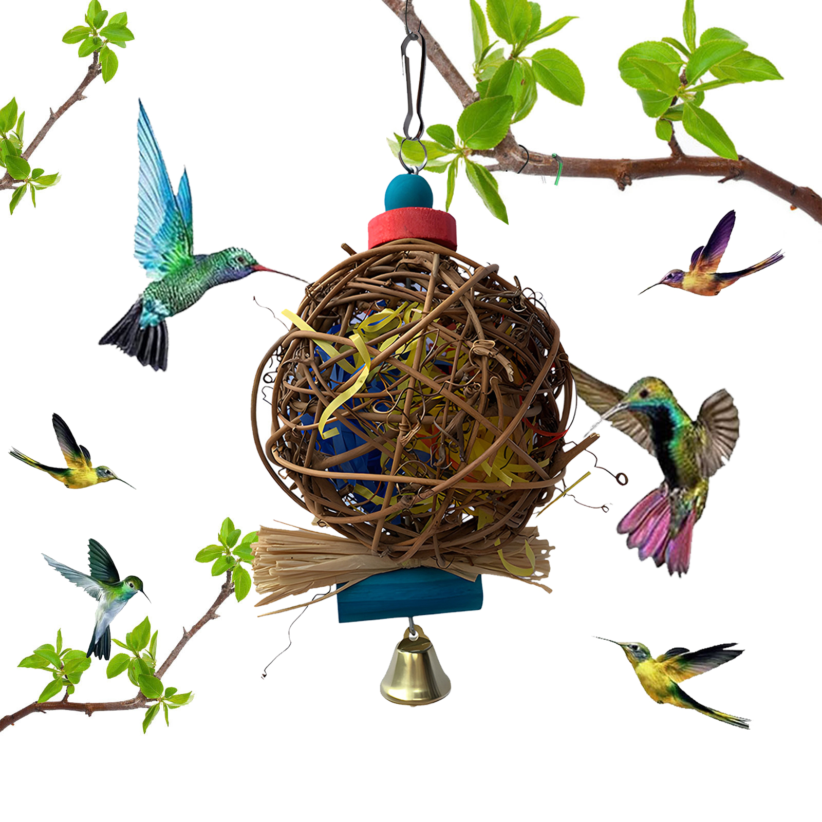 Tepsmf Hummingbird Nesting Material, Spherical Hummingbird Brushed