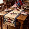 thumbnail image 1 of Tepsmf Independence Day Table Flag Red White Blue Star Striped Floral Print Dining Table Decoration, 1 of 6