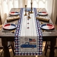 thumbnail image 1 of Tepsmf Independence Day Table Runner USA Flag Themed Linen Tablecloth 72 Inches for Festive Dining Table Decor, 1 of 6