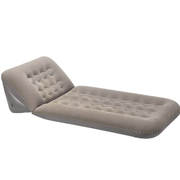 Tepsmf Inflatable Mattress with Triangular Backrest, Flocked Surface Lazy Mat, Portable Air Bed for Outdoor Camping, Leisure and Rest Use