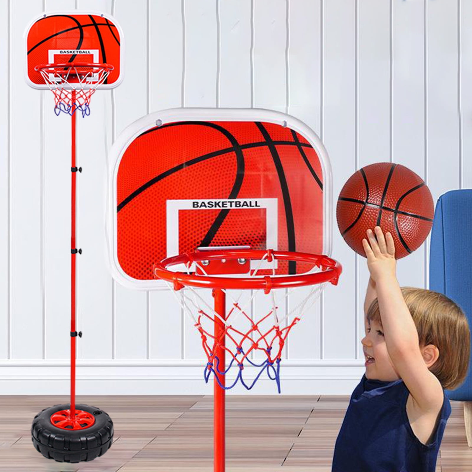 Tepsmf Kids Mobile Basketball Hoop With Fillable Base Indoor Outdoor