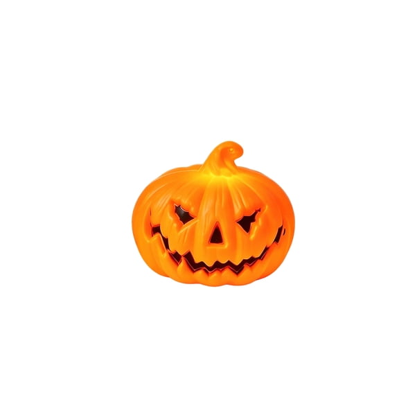 Tepsmf LED Light Up Pumpkin Lamp, Battery Operated Halloween Decor, Spooky Electronic Candle Light for Home Party Tabletop Ornament Display