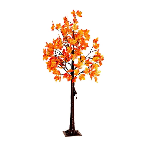 Tepsmf LED Lighted Maple Tree, 1.8M Artificial Fall Tree with Warm White Lights and Maple Leaves, USB Powered for Halloween Thanksgiving Outdoor Indoor Home Decor