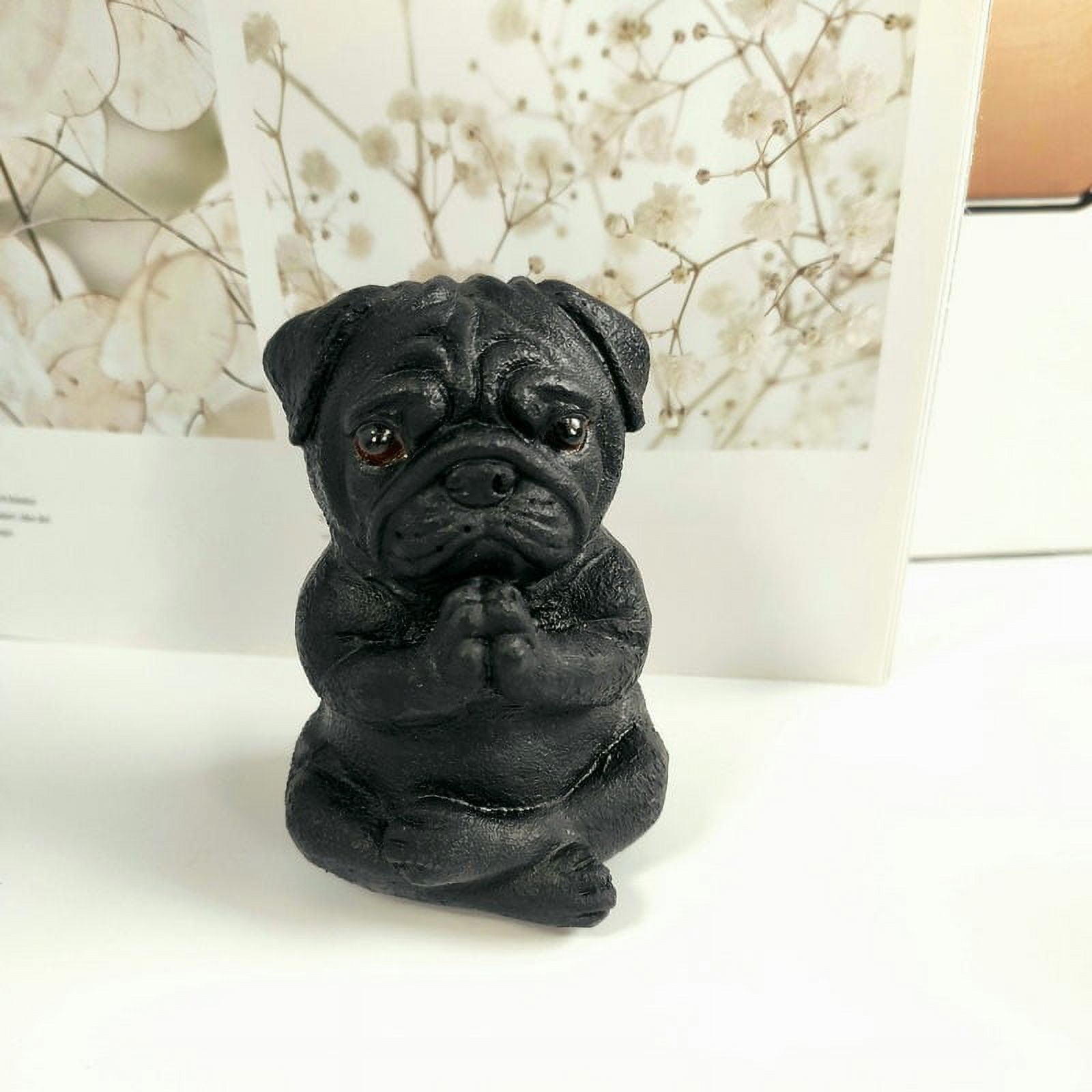 Tepsmf Meditation Pug Statue Yoga Dog Car Decorations Interior