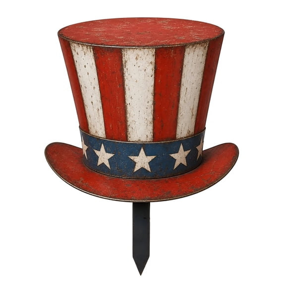 Tepsmf Metal Garden Stake, Red White Blue Painted Metal Ornament, Outdoor Sculpture Decor for Yard Lawn Garden Holiday Celebration