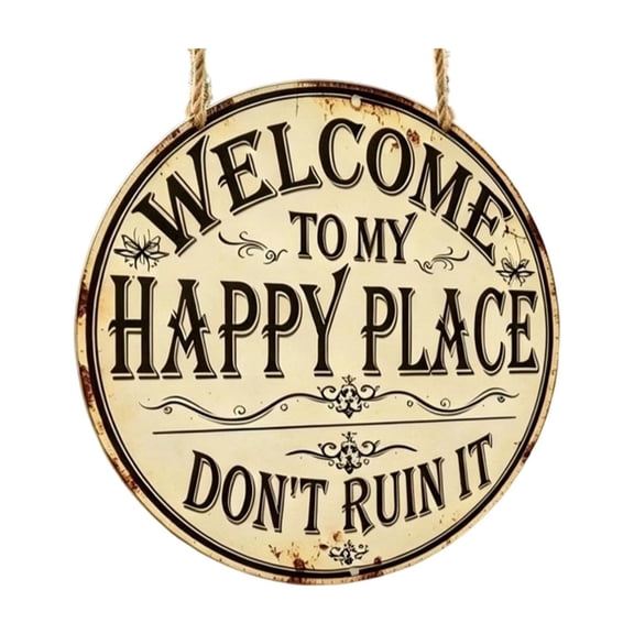 Tepsmf Metal Welcome Plaque, Wall Mounted House Sign, Artistic Ornament for Bedroom, Kitchen, Bar, Courtyard and Garden Decor