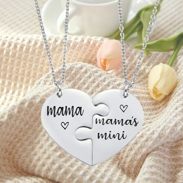 Tepsmf Mother Daughter Necklace Gifts - 2Pcs Mama Necklace from Mama's Mini, Mom Gifts Daughter Gifts for Mother's Day