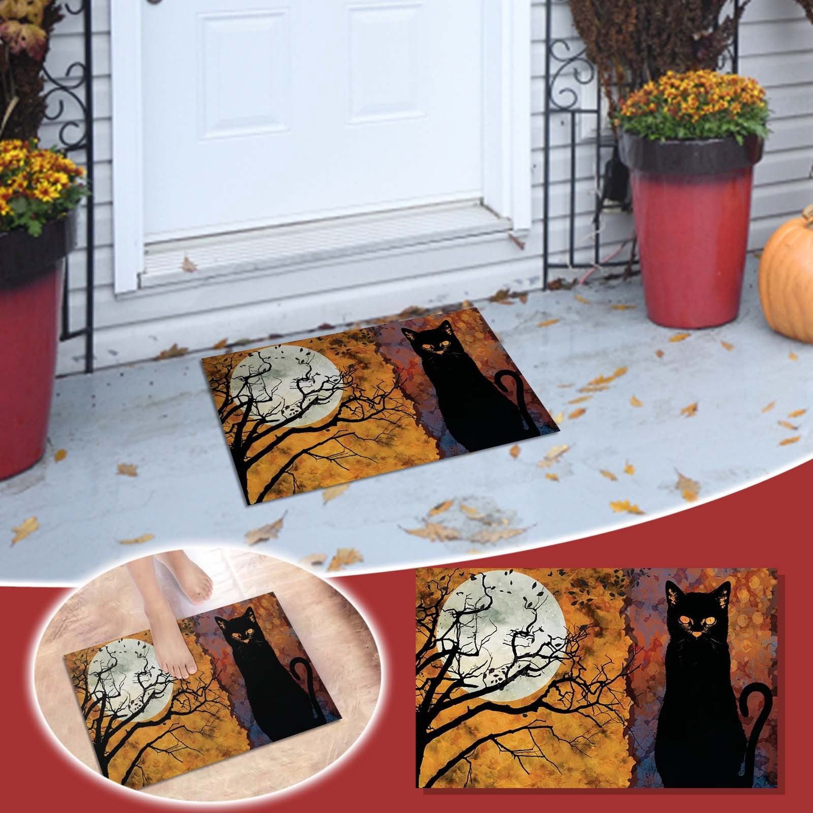 Tepsmf New Floor Mat Hallway Kitchen Foot Mat Soft Carpet, 2024 Black