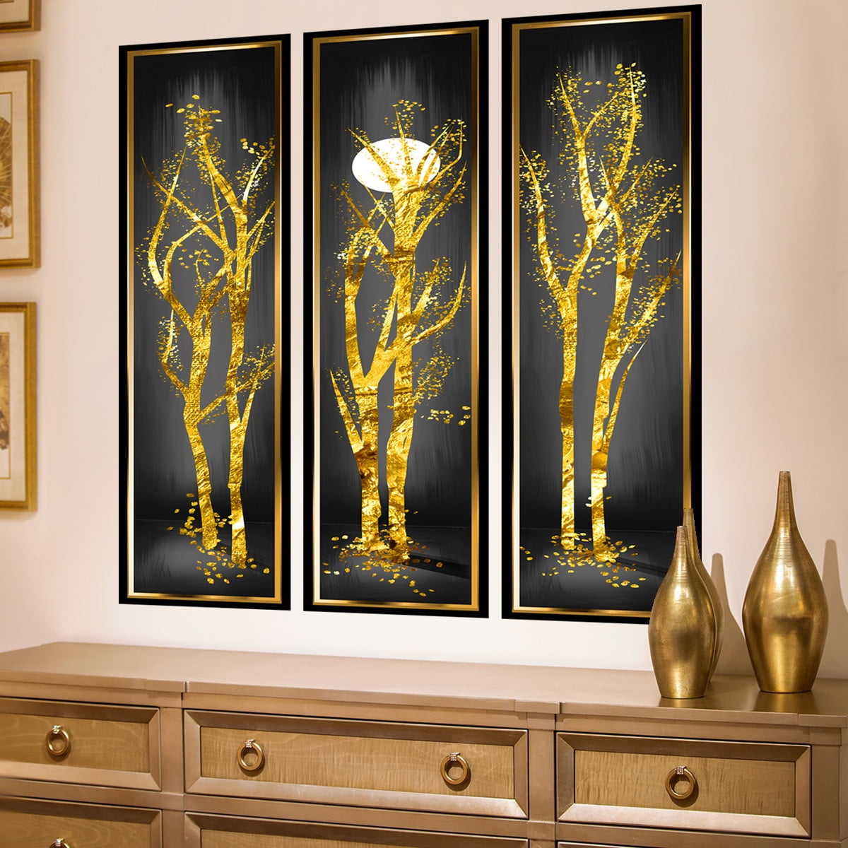 Tepsmf New Gold Tree Branch Wall Decals Party Decoration, Bedroom