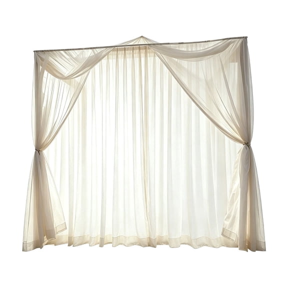 Tepsmf Outdoor Mosquito Net Curtain, Rod Pocket Sheer Mesh Drapes, Fly Insect Screen for Patio Garden Porch Gazebo Pergola