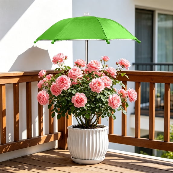 Tepsmf Plant Sun Shade Umbrella, Mini UV Protection Parasol with Ground Stake Adjustable for Potted Plants Plants Herbs Balcony Garden Outdoor