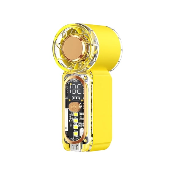 Tepsmf Portable Mini Handheld Fan Mini Turbos Pocket Fan 100 Speed Adjustable Pocket Fan with Digital Display USB-C Rechargeable Personal Fan Long Battery Life Yellow
