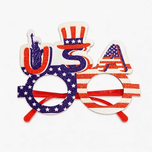 Tepsmf Sparkly Patriotic Eyewear, Multiple Style Party Glasses, Decorative Frame Accessory for Holiday Event Celebration And Daily Photo Taking