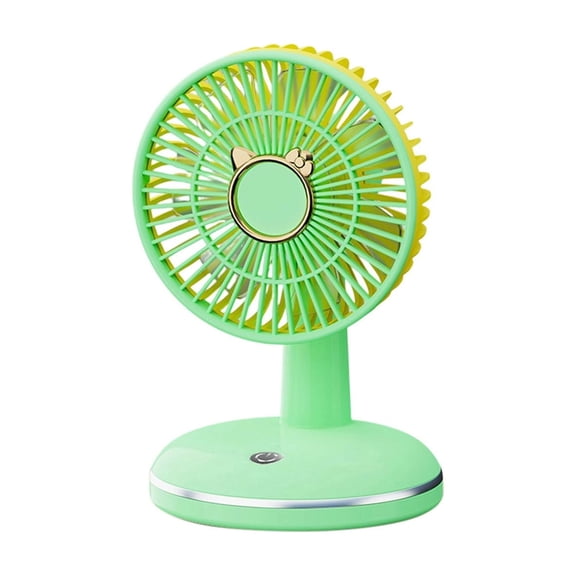 Tepsmf Summer Round Base USB Fan Rechargeable Desktop Portable Personal Cooling Cute Cat Design Air Circulator for Outdoor Gift Use