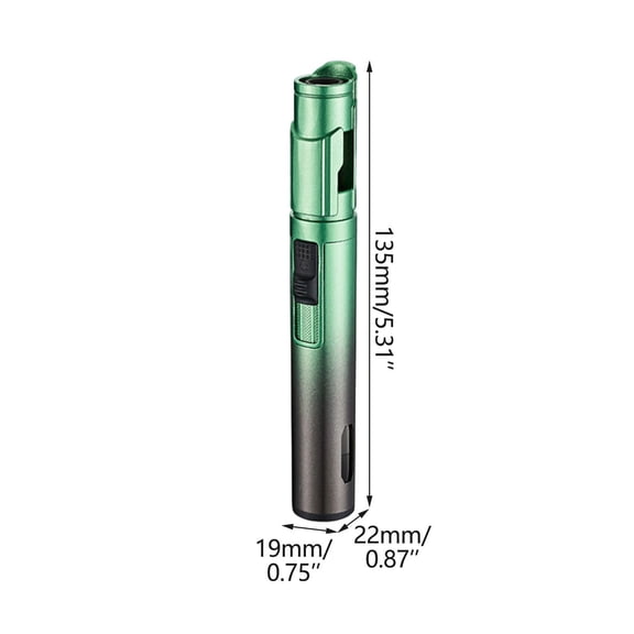 Tepsmf Torch Lighters 5.3 Inch Refillable Jet Flame Butane Lighters with Visible Fuel Window, Portable Long Lighter Flame Windproof For Candle Grill Fireplace Camping