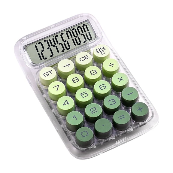 Tepsmf Transparent Calculator Desktop And Portable Basic Standard Function Electronic Solar Powered For Finance Business College Students