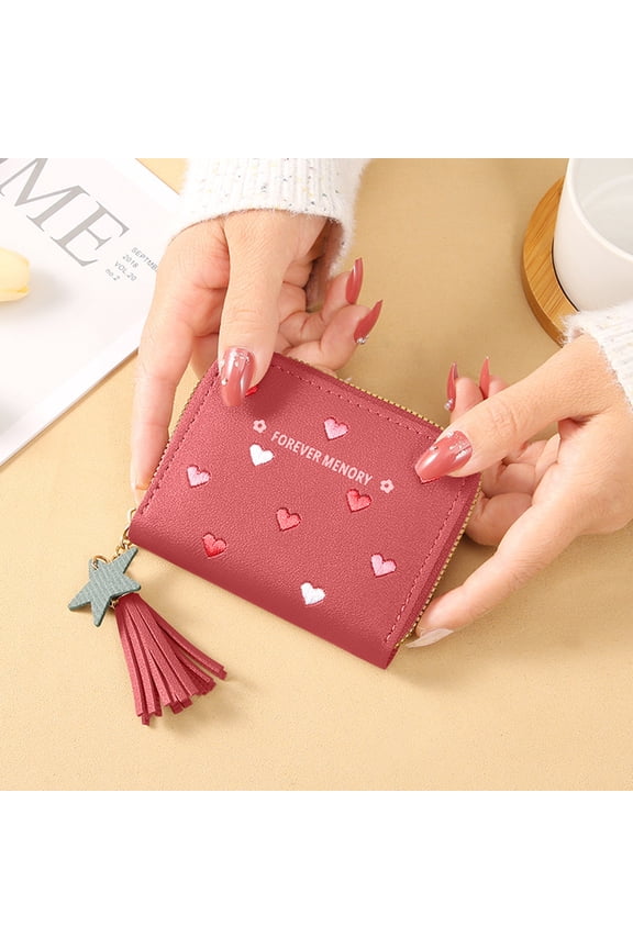 Tepsmf Womens Wallet with Slots Small Wallets for Girls Bifold Slim Coin Purse Zipper ID Card Holder